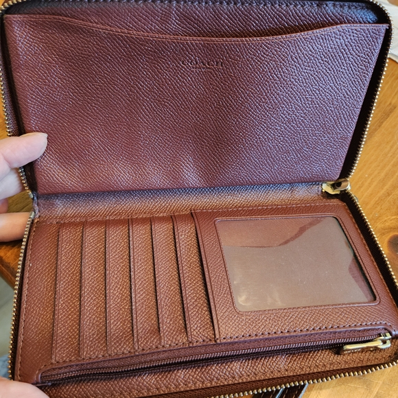 Coach Red Wine Leather Wallet - Picture 3 of 5